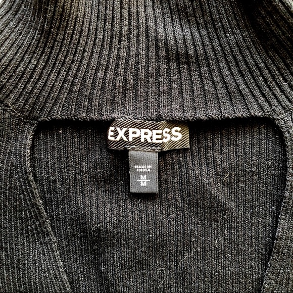 EXPRESS Ribbed Top with V Chocker - Picture 4 of 5